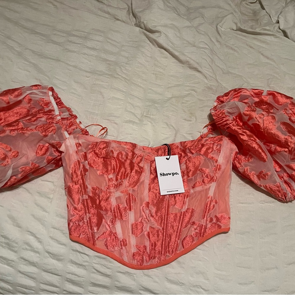 Showpo Pink Puff Sleeve Ruched Blouse